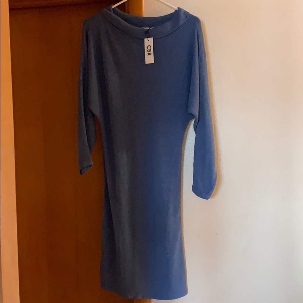A nice grayish blue long sleeve sweater dress